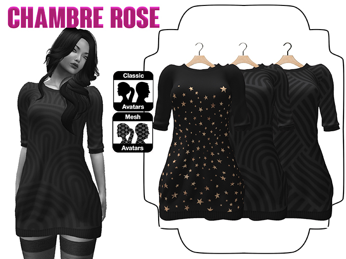 :-:Chambre Rose:-: ROBE PULL 1 NOIRE PACK