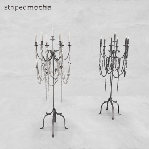 striped mocha - pearl candelabra