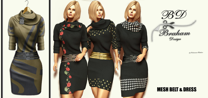 Braham Design Yellow Lara Dress Mesh