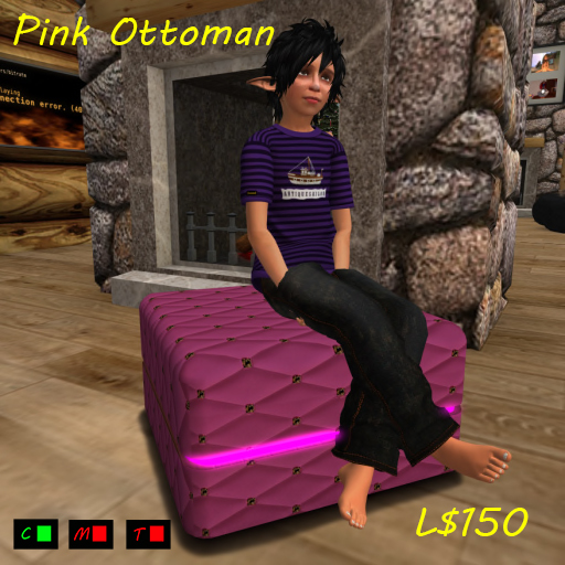 Pink Cushion Ottoman