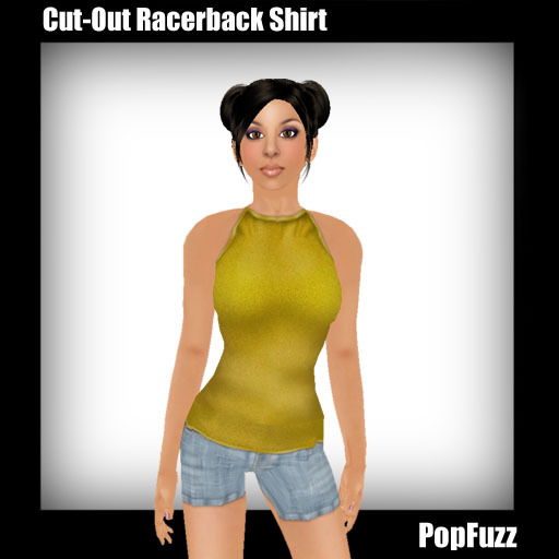 Yellow Cut-Out Racerback Shirt by PopFuzz