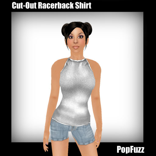 White Cut-Out Racerback Shirt by PopFuzz