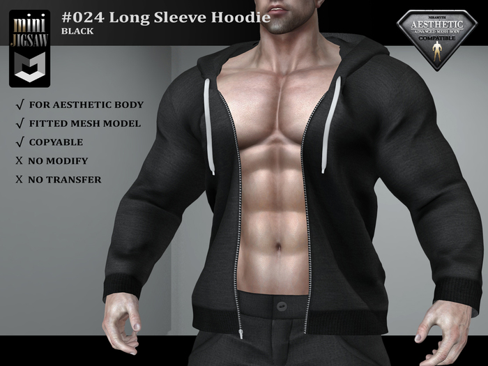 [ mJ ] #023 Long Sleeve Hoodie - Blue