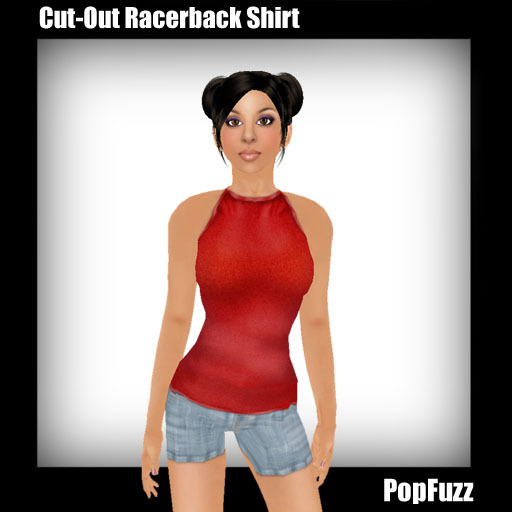 Red Cut-Out Racerback Shirt by PopFuzz