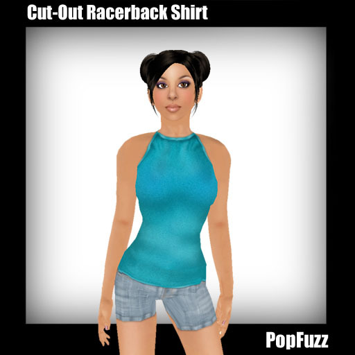 Blue Cut-Out Racerback Shirt by PopFuzz