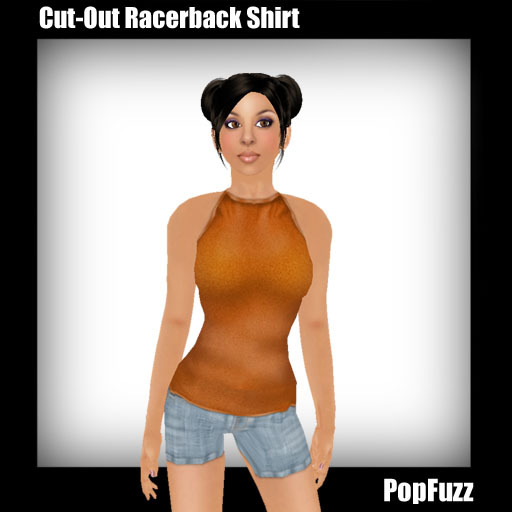 Orange Cut-Out Racerback Shirt by PopFuzz