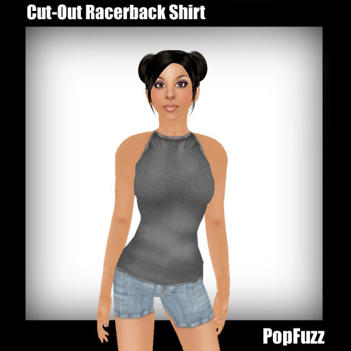 Grey Cut-Out Racerback Shirt by PopFuzz