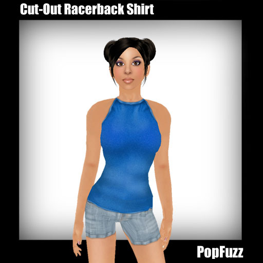 Deep Blue Cut-Out Racerback Shirt by PopFuzz