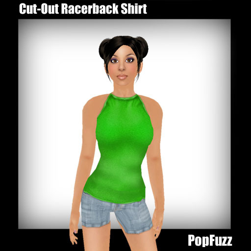 Green Cut-Out Racerback Shirt by PopFuzz