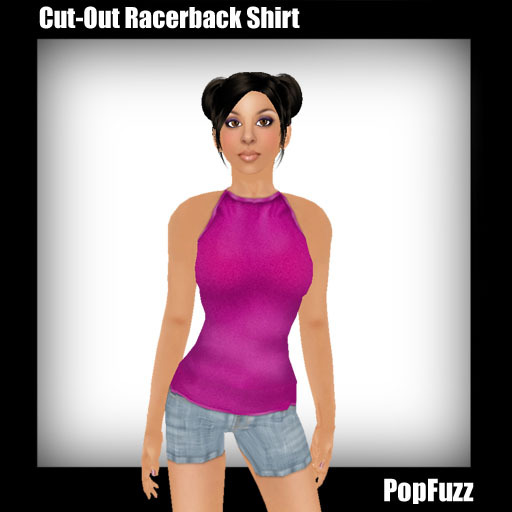 Hot Pink Cut-Out Racerback Shirt by PopFuzz