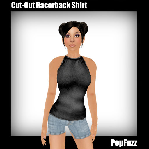 Black Cut-Out Racerback Shirt by PopFuzz