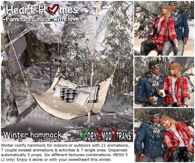 <Heart Homes> Winter Couple Hammock (Copy, Boxed)