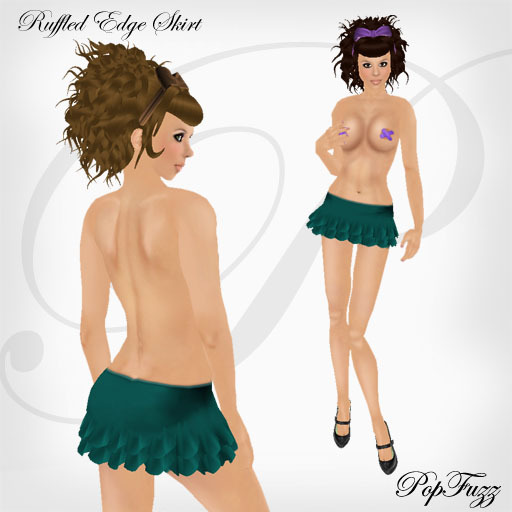 PopFuzz - Teal Ruffled Edge Skirt
