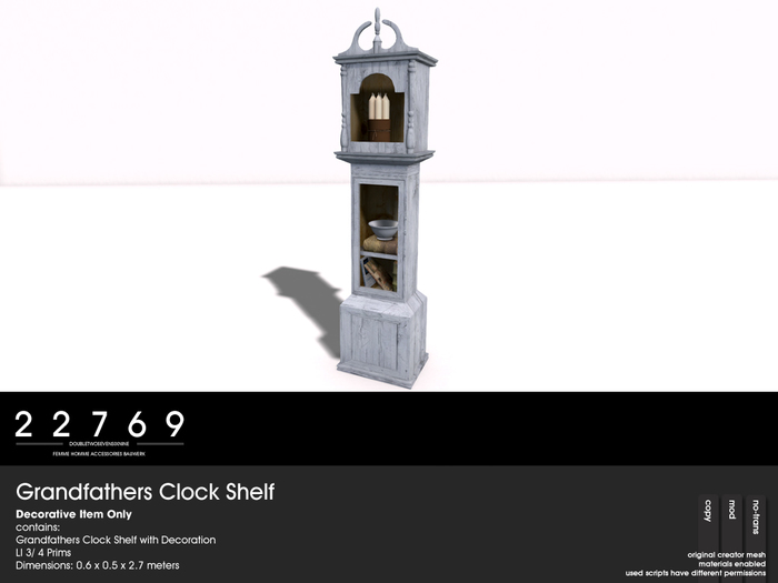 22769 ~ [bauwerk] Grandfathers Clock Shelf