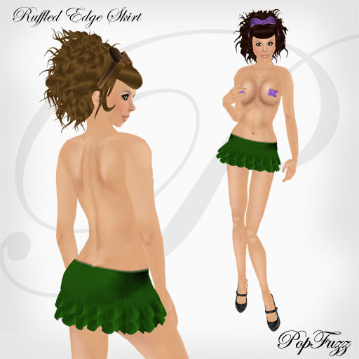 PopFuzz - Green Ruffled Edge Skirt