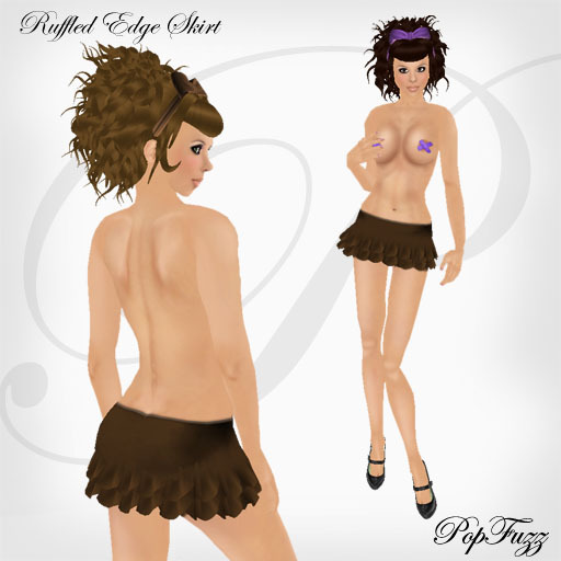 PopFuzz - Brown Ruffled Edge Skirt
