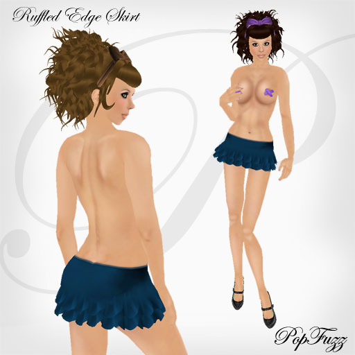 PopFuzz - Blue Ruffled Edge Skirt