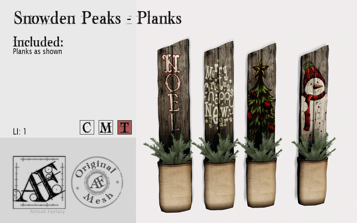 *AF* Snowden Peaks - Planks (Wear Me)