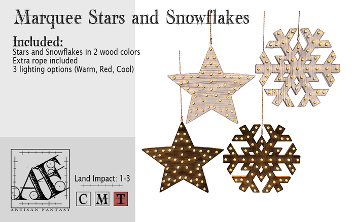 *AF* Marquee Stars & Snowflakes (Wear Me)