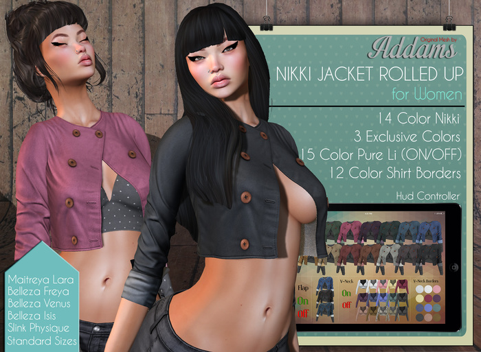 Addams - Mesh Jacket & Shirt - Nikki Roller Up Jacket Mesh Full Collection - FATPACK
