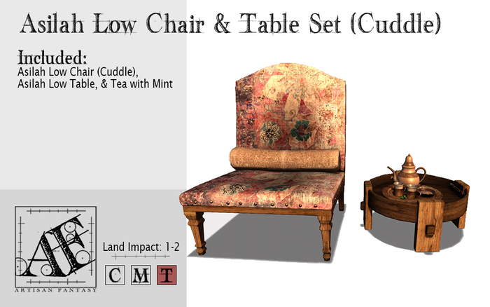 *AF* Asilah Low Chair and Table Set - Cuddles