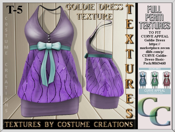 GOLDIE DRESS FULL PERM TEXTURE -T5 TEXTURE