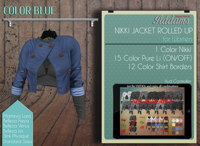 Addams - Mesh Jacket Roller Up & Shirt Nikki - Blue