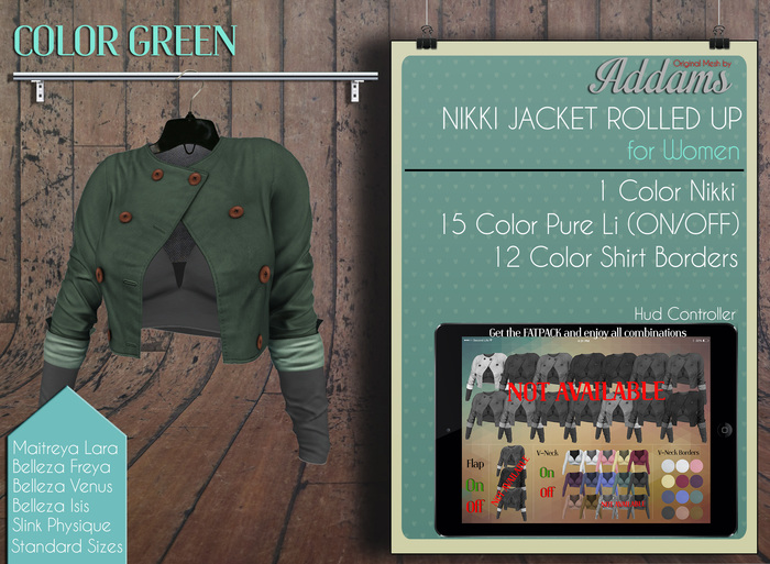 Addams - Mesh Jacket Roller Up & Shirt Nikki - Green