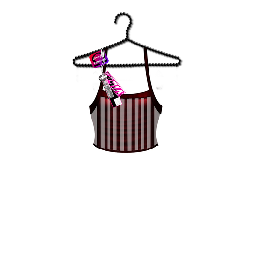 -VIBE-Sheer Strip Tank Top Red
