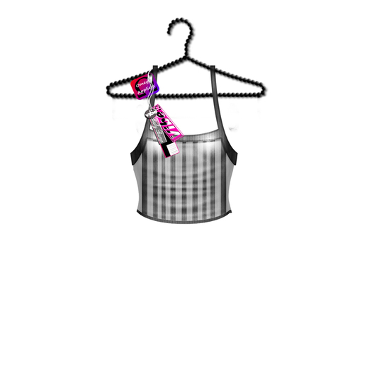 -VIBE-Sheer Strip Tank Top White