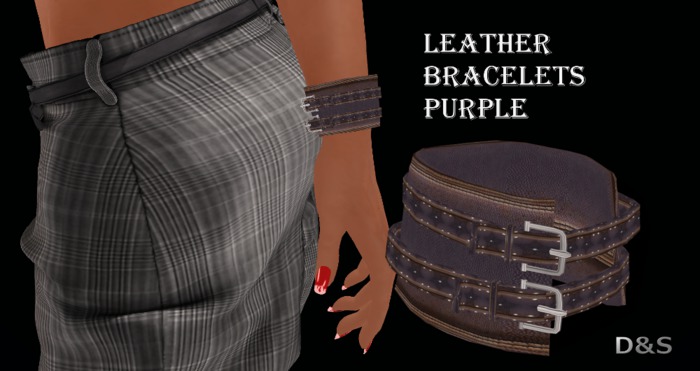 D&S design LEATHER BRACELETS purple