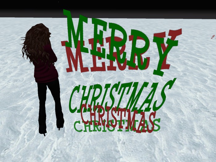 Double Merry Christmas blinking Sign Red and Green