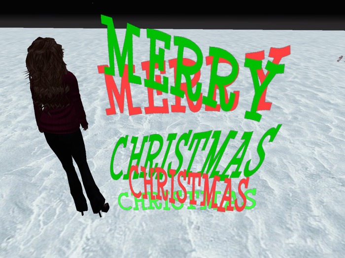Double Merry Christmas blinking Sign Red and Green