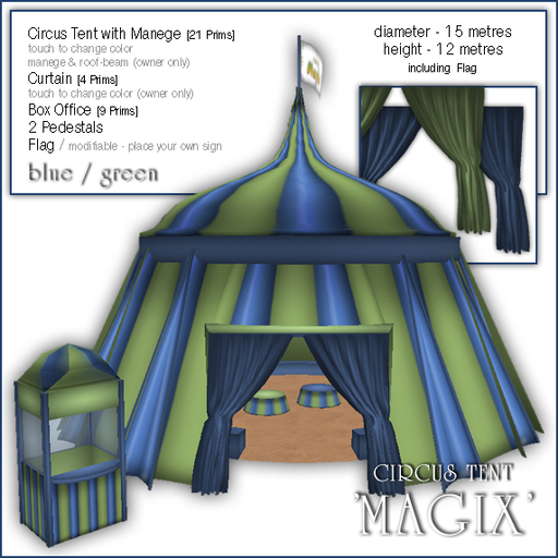 Sway's Circus Tent "MAGIX" - blue/green