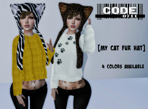 CODE 0711 [My Cat Fur Hat] Blue
