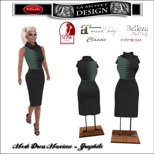 ~LM~Mesh Dress Maxime -  Graphite