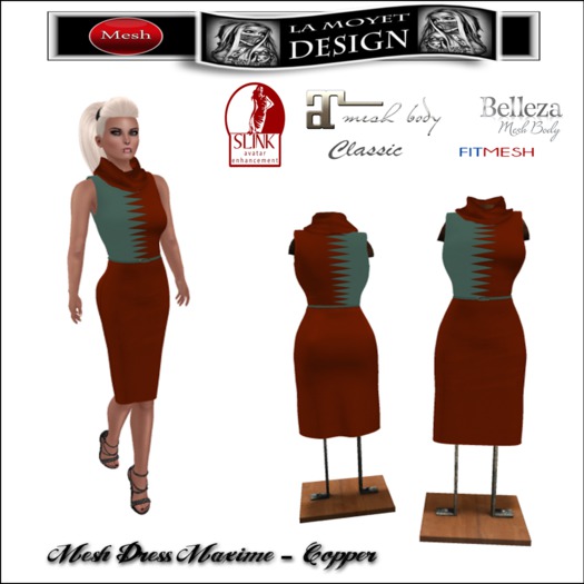 ~LM~Mesh Dress Maxime -  Copper