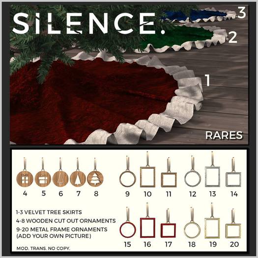 Silence. - Wooden Cutout Ornament - Tree 1