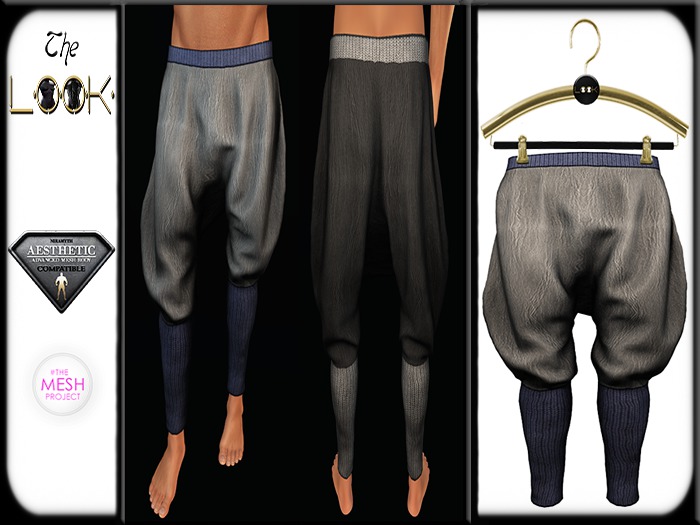 ! [L] ! Dom Pants Gray & Blue