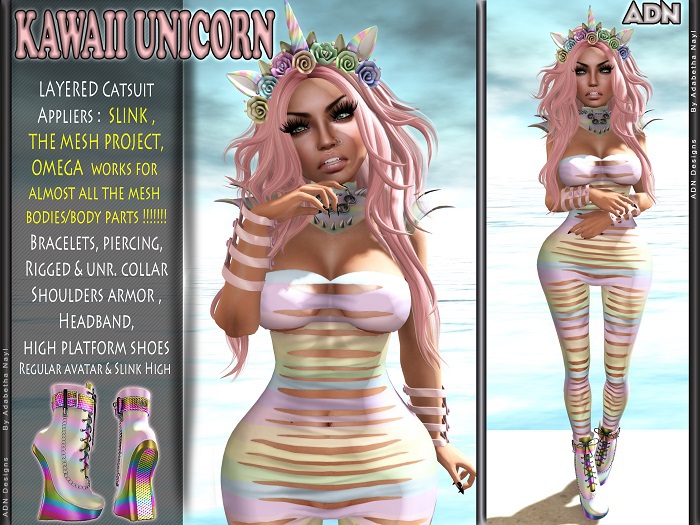 [ADN] KAWAII UNICORN (Appliers Incl)(Wear to Unpack ).