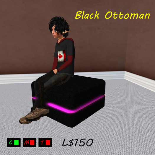 Black Ottoman Boxed