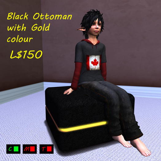 Black Ottoman Boxed Gold