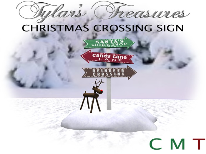 .:TT:.  CHRISTMAS CROSSING SIGN BOXED