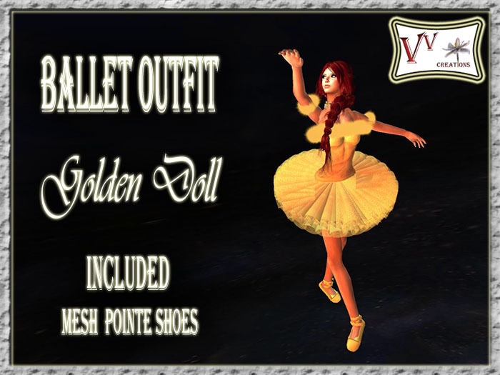 Complete ballet dance outfit "Golden doll"