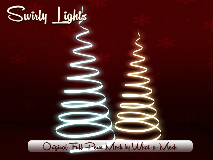 [WaM] Christmas Light Swirls [round] with Color changing script - Full Perm Mesh - Low LI