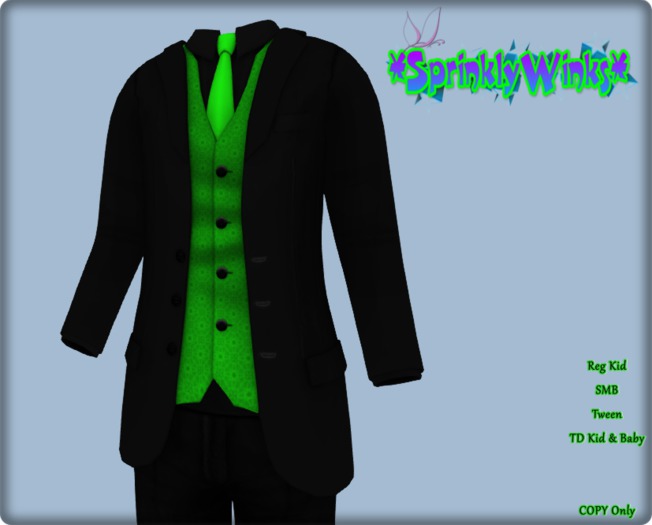 *S*W* Black Formal Tux *Lime* (R & TD)
