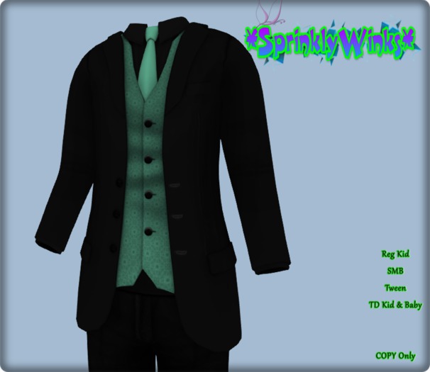*S*W* Black Formal Tux *Sage* (R & TD)
