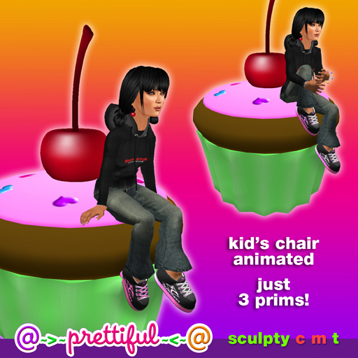 @~>~ PrettiFuL ~<~@ Kid Cupcake Chair [ green ]