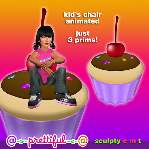 @~>~ PrettiFuL ~<~@ Kid Cupcake Chair [ purple ]