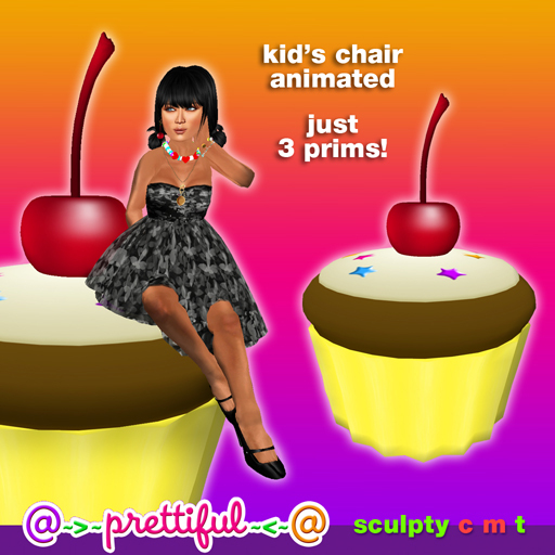 @~>~ PrettiFuL ~<~@ Kid Cupcake Chair [ yellow ]